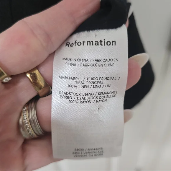 Reformation Oaklyn Linen A Line Mini Dress Size 0 - Picture 6 of 8